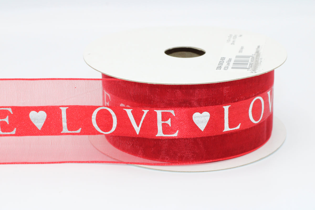 Printed Love Cotton Ribbon, 7/8”,3/8”, 25 yds, Valentine's Day – Brooklyn  Ribbons