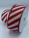Frosted Candy Cane, 1.5”, 2.5” by 10 yds, Christmas Ribbon