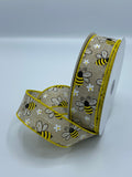 Bumblebee Ribbon, 2.5”, 1.5”, 10yds, Spring Ribbon