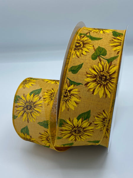 Sunflower Ribbon, 2.5”, 10yds, Golden Yellow