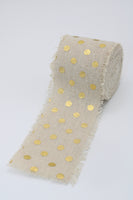 Linen Ribbon With Dots