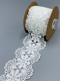 Embroidery Floral Lace Ribbon, 3 inches