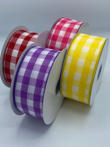 Gingham Ribbon Collection, 2.5” by 10yds, Easter Ribbon, Spring Ribbon