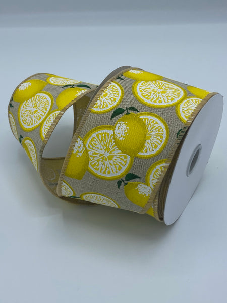 Lemons Ribbon, 2.5” by 10 yds
