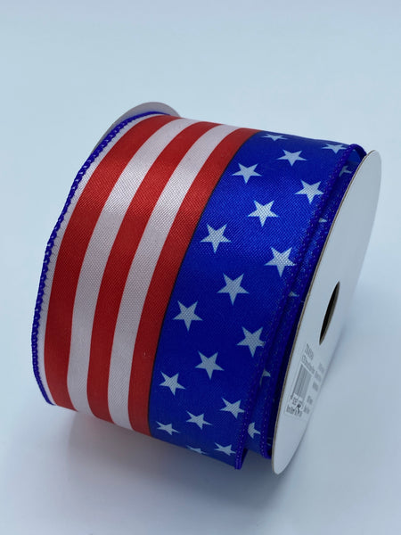 Star and Stripes Ribbon, 2.5” by 10 yds